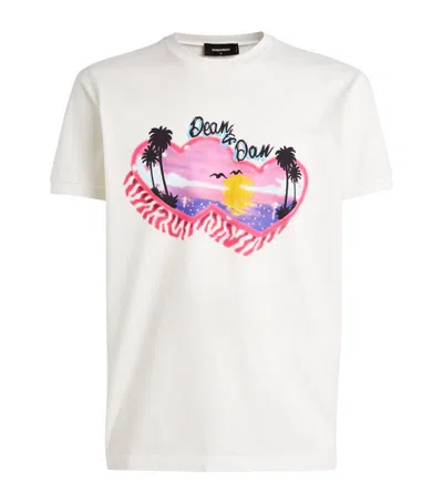 Dsquared2 Graphic Print T-shirt In White