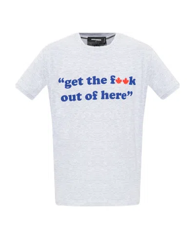 Dsquared2 Graphic-print T-shirt In Gray
