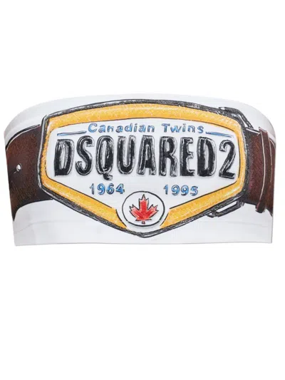 Dsquared2 Graphic Print Tank Top In White