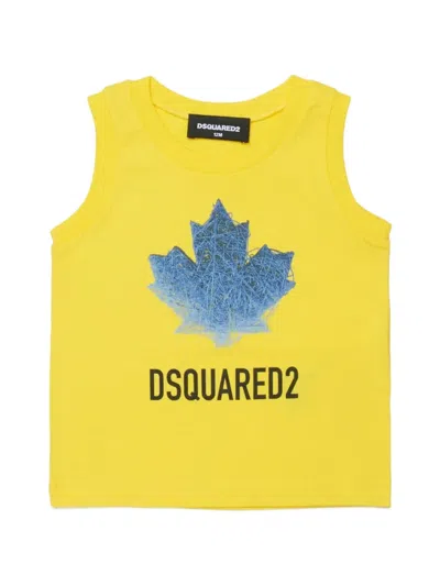 Dsquared2 Kids' Graphic-print Tank Top In Yellow