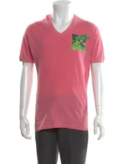 Pre-owned Dsquared2 Graphic Print V-neck T-shirt In Red
