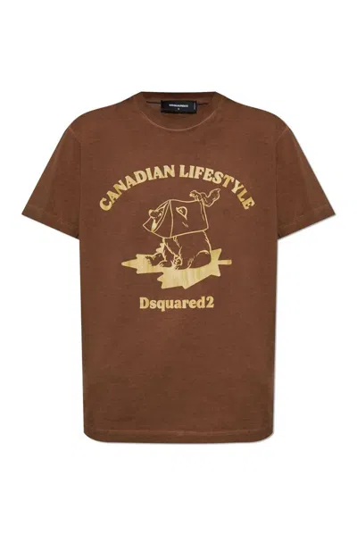 Dsquared2 Cotton T-shirt In Brown