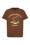 Dsquared2 Graphic Printed Crewneck T-shirt In Brown
