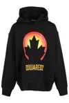 Dsquared2 Graphic-printed Straight Hem Hoodie In Nero