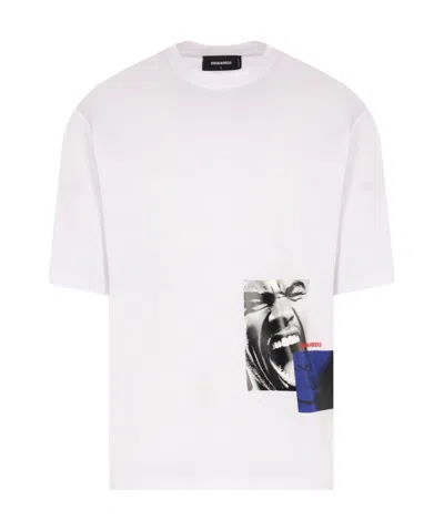 Dsquared2 Graphic Printed T-shirt In White