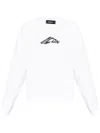 Dsquared2 Long Sleeve T-shirt With Contrasting Icon Print In Cotton Man In White