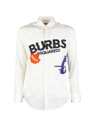 Dsquared2 Graphic-print Cotton Shirt In White