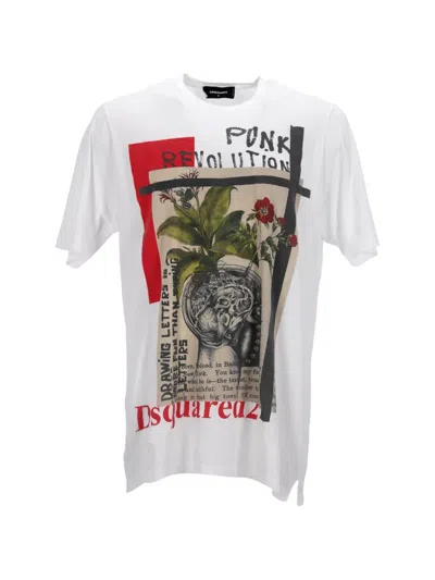 Pre-owned Dsquared2 Graphic-print Cotton T-shirt In White