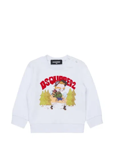 Dsquared2 Babies' Graphic-print Press-stud Sweatshirt In White