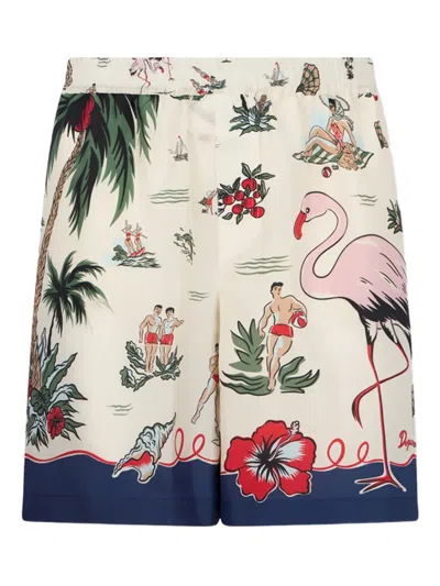Dsquared2 Graphic-print Shorts In White