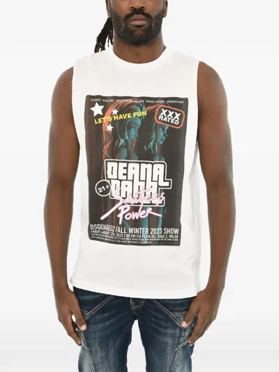 Dsquared2 Graphic-print Tank Top In White