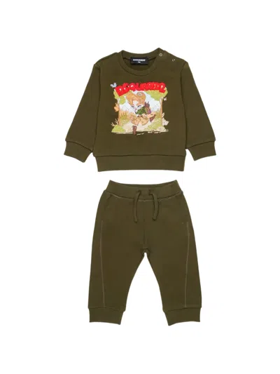 Dsquared2 Babies' Graphic-print Tracksuit In Green