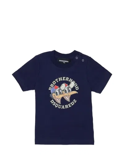Dsquared2 Kids' Graphic-print T-shirt In Blue