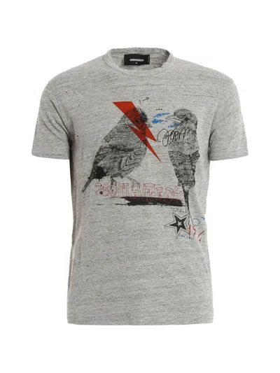 Dsquared2 Graphic-print T-shirt In Gray