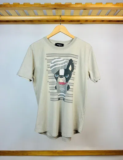 Pre-owned Dsquared2 Graphics Print T-shirt In Beige