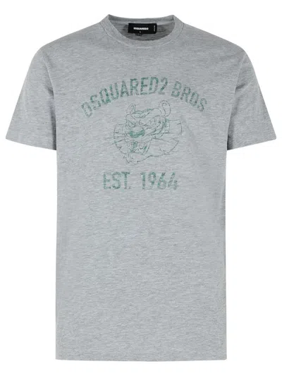 Dsquared2 Gray Cotton T-shirt In Blue