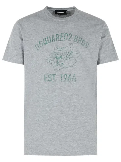 Dsquared2 Gray Cotton T-shirt In Grey