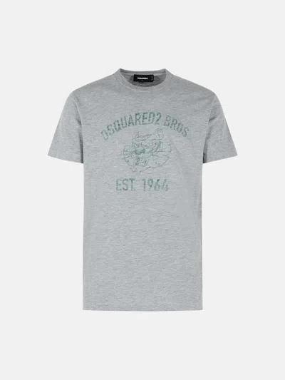 Dsquared2 Gray Cotton T-shirt In Grey