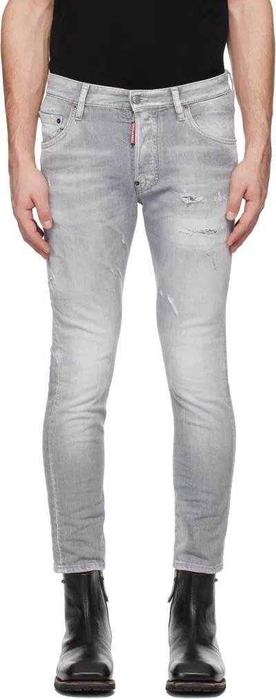 DSQUARED2 GRAY WASH SKATER JEANS
