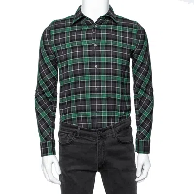 Dsquared2 Green & Grey Cotton Checked Flannel Shirt