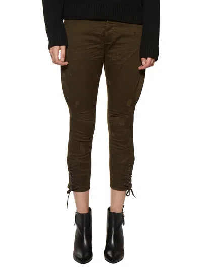 Dsquared2 Distressed Cargo Trousers In Green