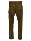 Dsquared2 Olive Cotton Blend Cargo Trousers In Green