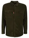 Dsquared2 Dsquared Bottle Green Stretch Corduroy Shirt In Green