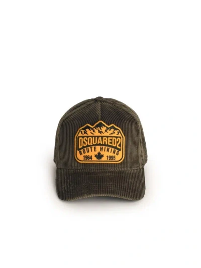 Dsquared2 Green Cotton Cap In Black