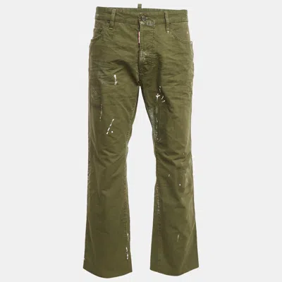 Pre-owned Dsquared2 Green Cotton Dean Jeans Xxl Waist 38"