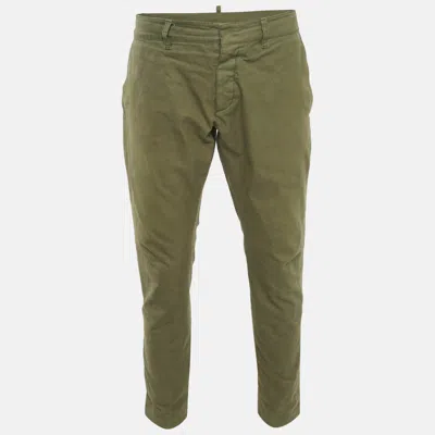 Pre-owned Dsquared2 Green Cotton Regular Fit Trousers Xl