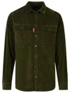 Dsquared2 Dsquared Bottle Green Stretch Corduroy Shirt In Green