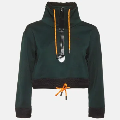 Dsquared2 Green Jersey Crop Active Sweatshirt