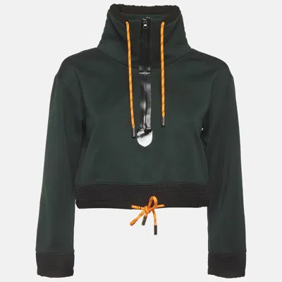 Pre-owned Dsquared2 Green Jersey Crop Active Sweatshirt S