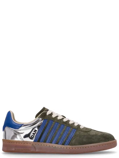 Dsquared2 Green Lace-up Sneakers In Multi