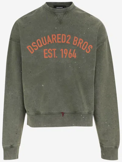 DSQUARED2 GREEN LOGO SWEATSHIRT