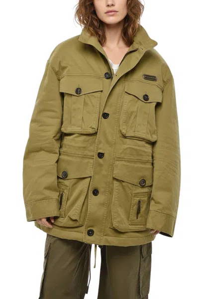 Dsquared2 Green Mock Collar Jacket