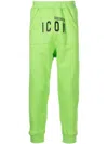 Dsquared2 Icon-print Cotton Track Pants In Green