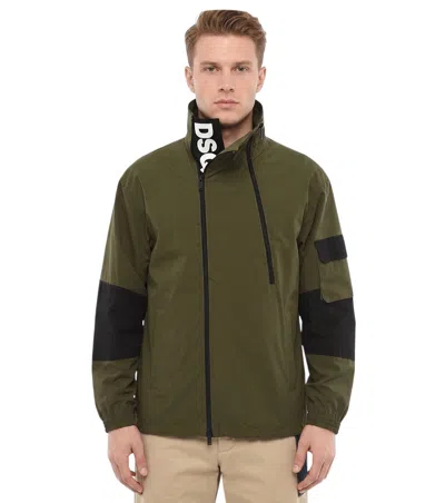 Dsquared2 Double Breasted Windbreaker With Zip Detail In Green