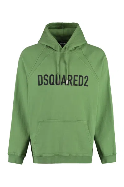 Dsquared2 Herca Cotton Hoodie In Green