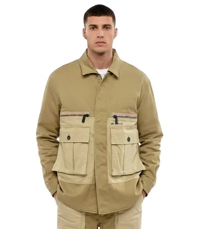 DSQUARED2 MEN GREEN SHIRT COLLAR JACKET
