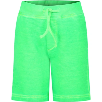 Dsquared2 Kids' Green Sports Shorts For Boy With Logo