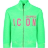 DSQUARED2 GREEN SWEATSHIRT FOR BOY WITH LOGO