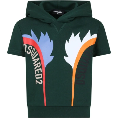 Dsquared2 Kids' Green Sweatshirt For Boy With Logo