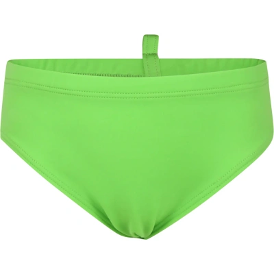 Dsquared2 Kids' Green Swim Briefs For Boy With Logo