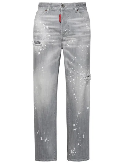 DSQUARED2 DSQUARED2 GREY COTTON BLEND JEANS WOMEN