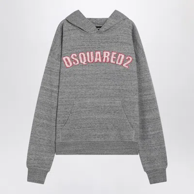 DSQUARED2 DSQUARED2 GREY COTTON SWEATSHIRT WITH LOGO