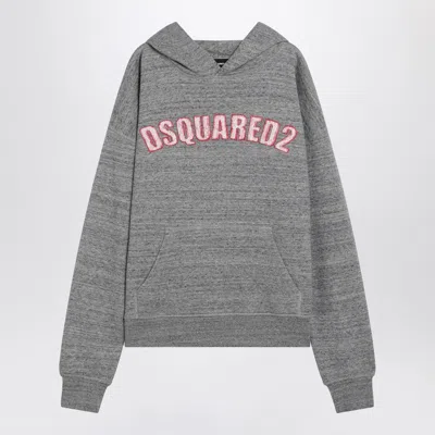 Dsquared2 Grey Cotton Sweatshirt With Logo Men In Gray