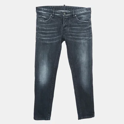 Pre-owned Dsquared2 Grey Distressed Denim Skinny Jeans M Waist 34"
