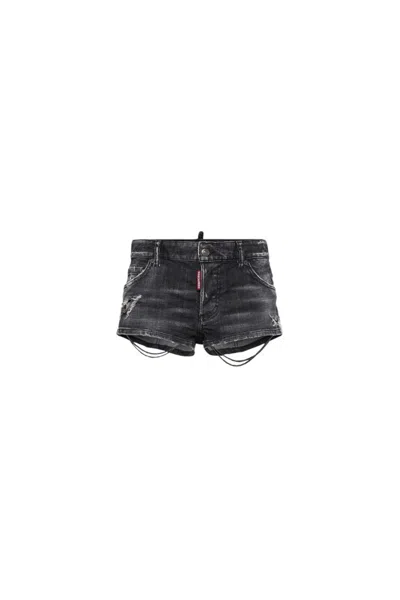 Dsquared2 Grey Distressed Shorts In Gray