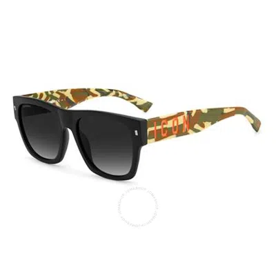 Dsquared2 Grey Gradient Square Men's Sunglasses Icon 0004/s 0ohc/9o 55 In Black